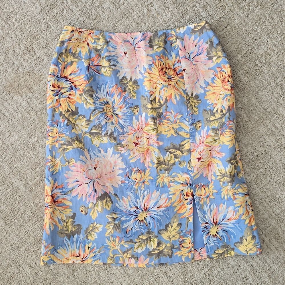 Talbots  | Linen Floral Skirt